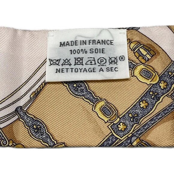 Auth HERMES Twilly - Pink Brown Multi Silk Scarf - Picture 3 of 4